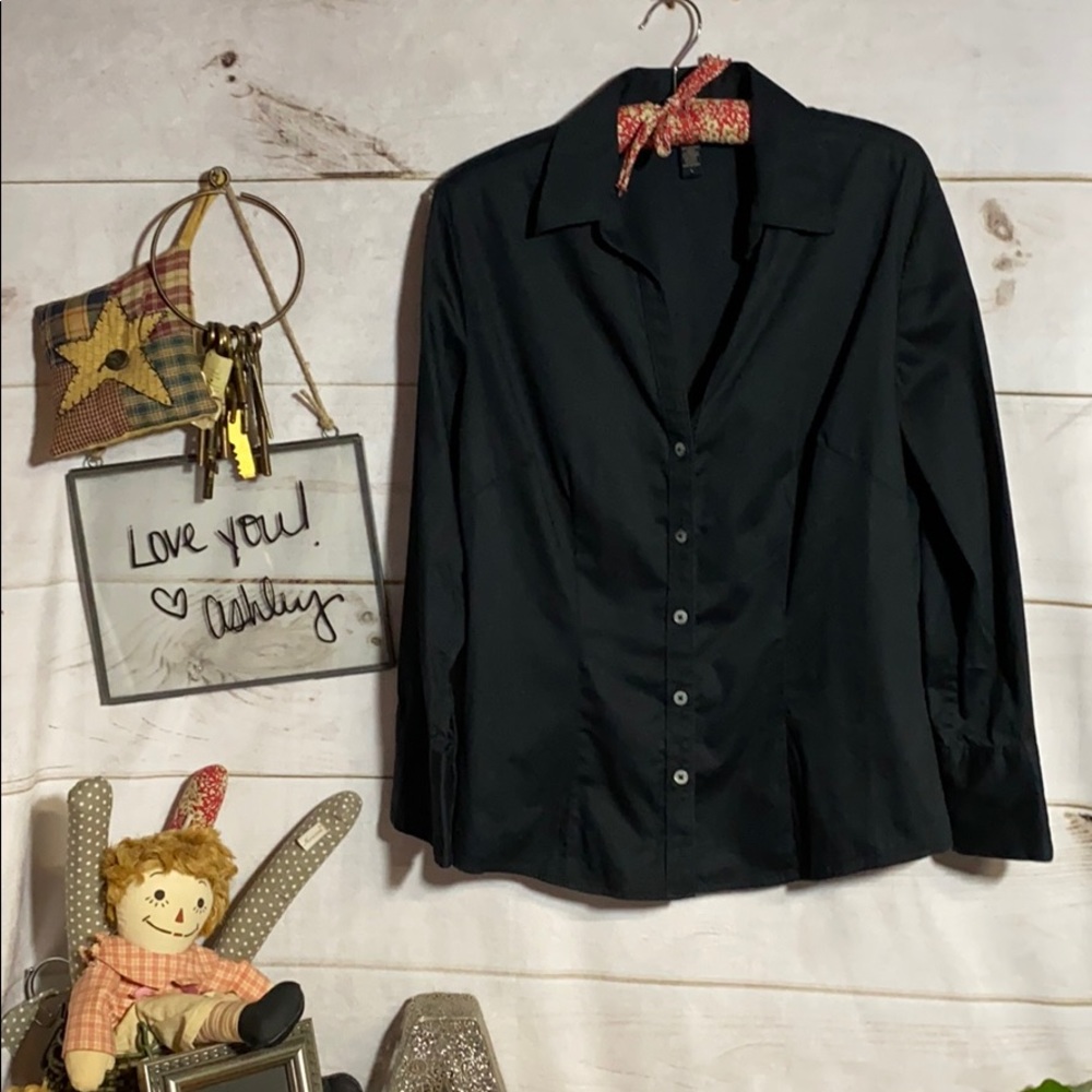 Banana Republic; Black; Blouse; Top; Shirt; L - Picture 3 of 7
